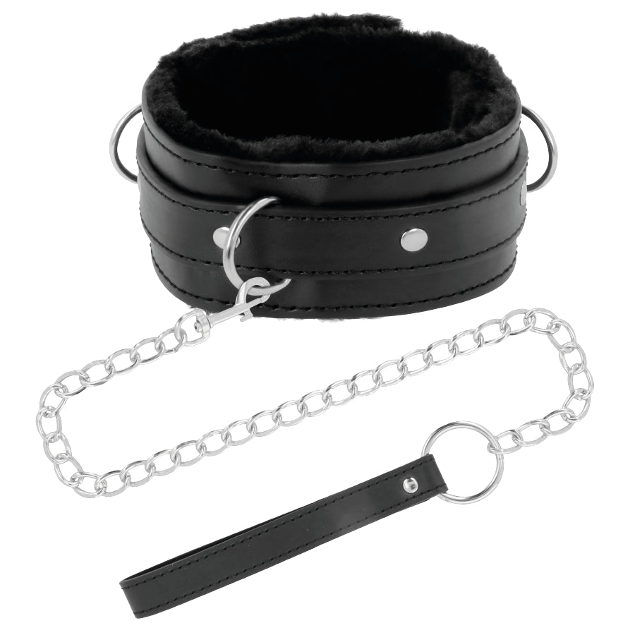 Collare con guinzaglio DARKNESS PADDED METAL LOCKING POSTURE COLLAR