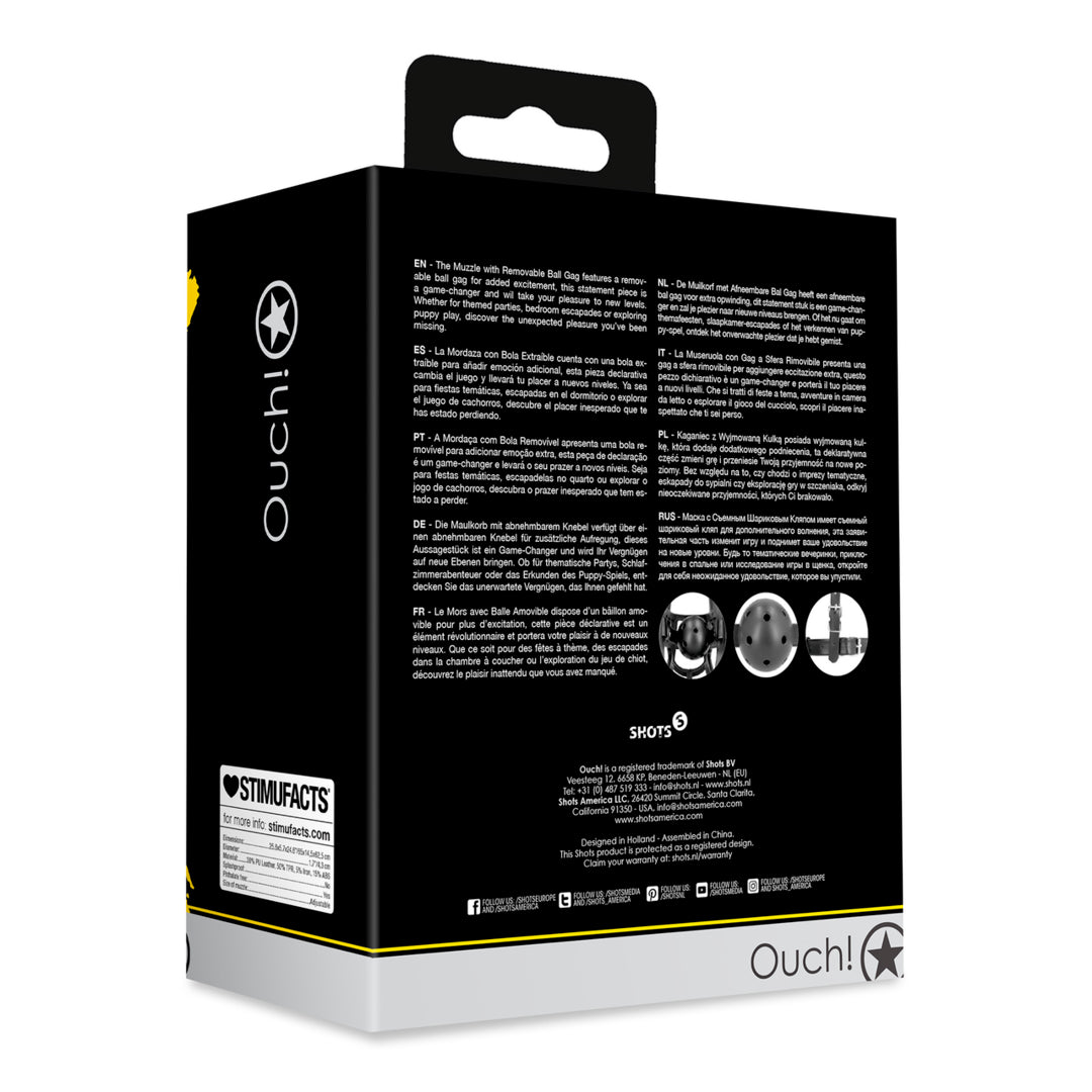 Costrittivo bondage museruola con morso fetish regolabile Ouch!