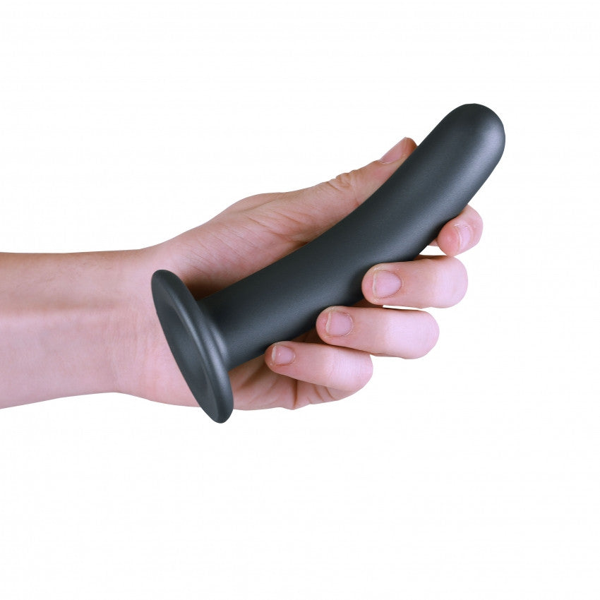Dildo vaginale con ventosa Smooth G-Spot Dildo 6'' / 14,5 cm Gun Metal