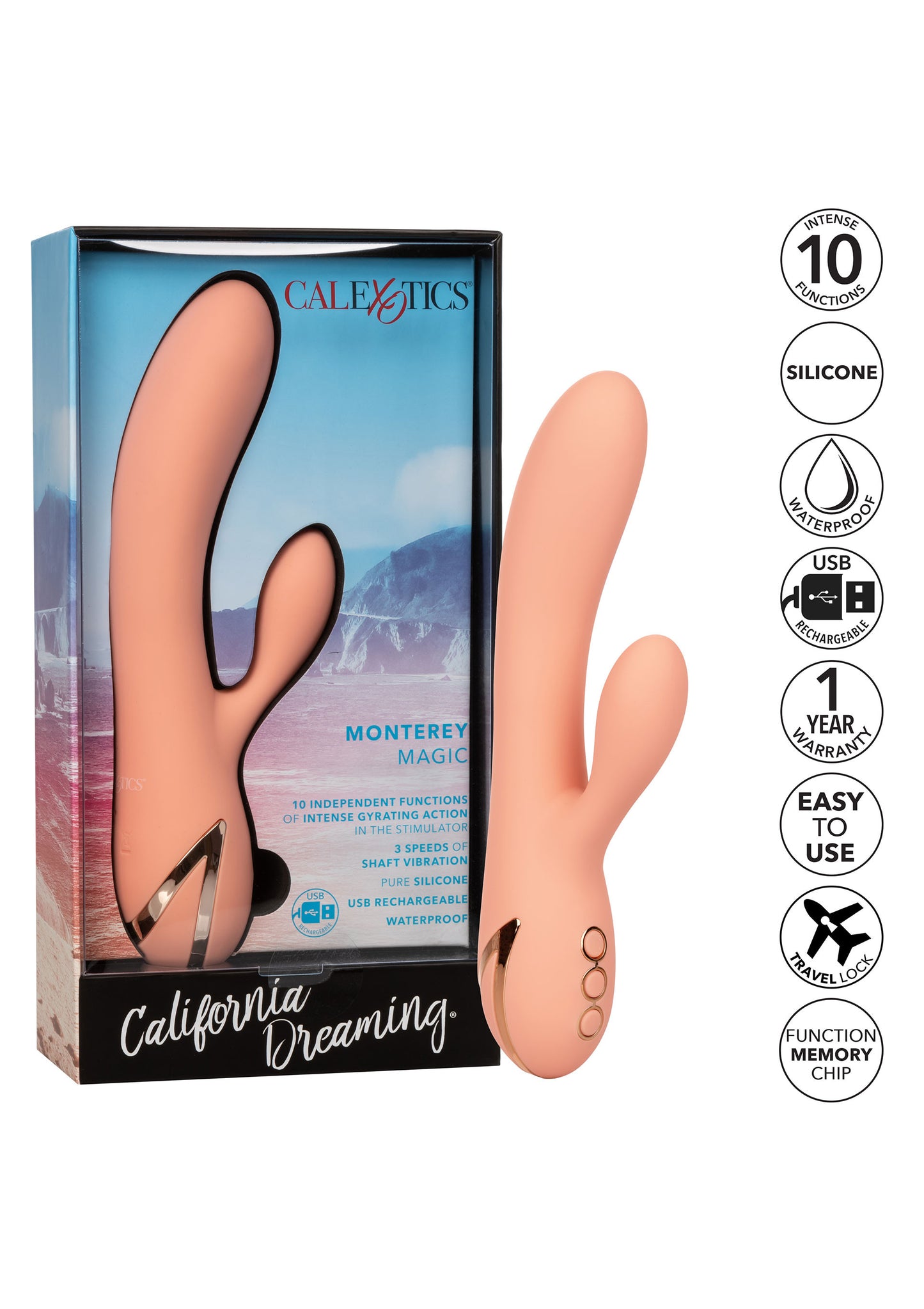 Vibratore rabbit doppio dildo vagianle clitoride Monterey Magic