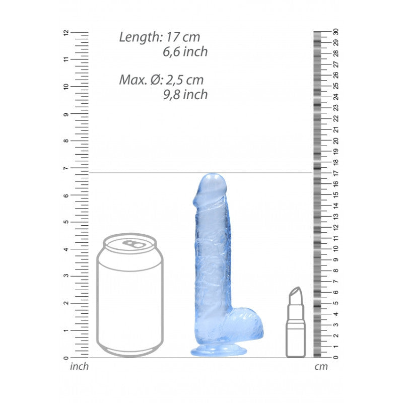 Pene finto blu con ventosa Realistic Dildo with Balls 15 cm