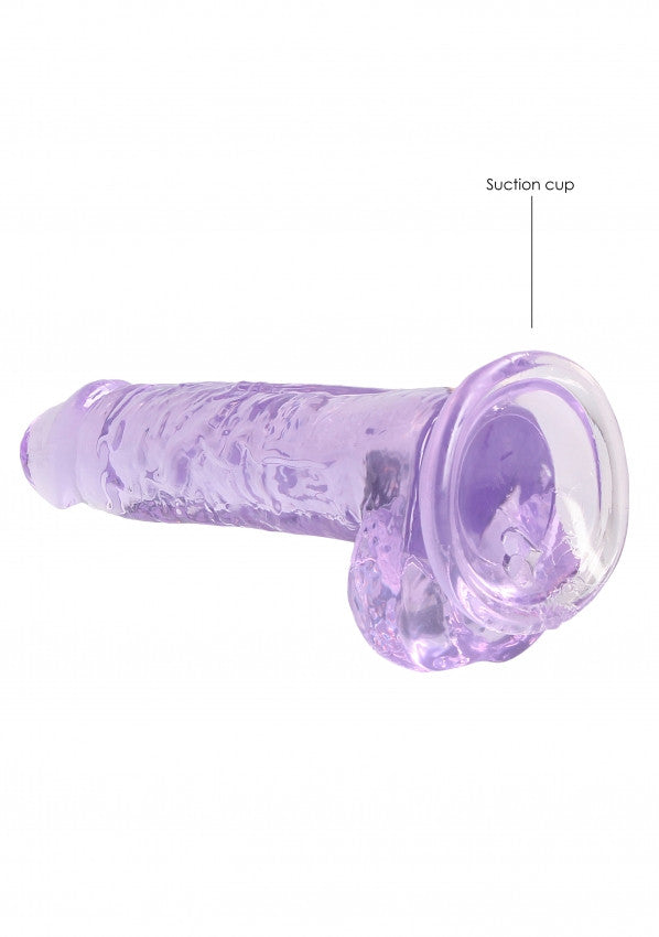 Pene finto con ventosa viola Realistic Dildo with Balls 17 cm