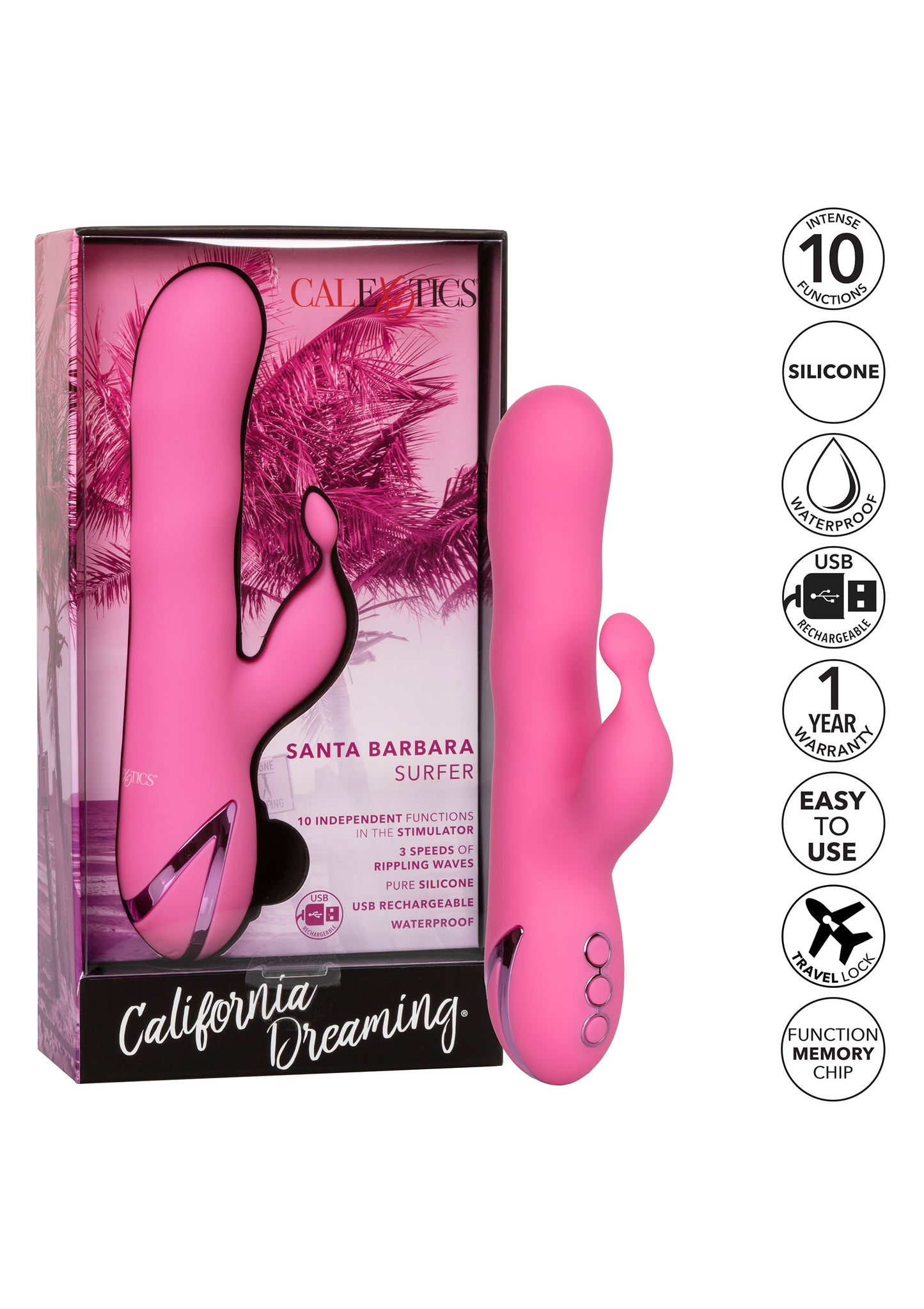Vibratore rabbit in silicone realistico Santa Barbara Surfer