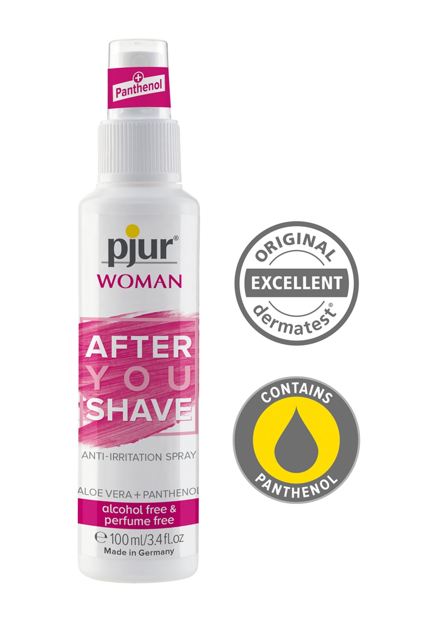 spray lenitivo contro irritazione post rasatura per donna pjur con aloe vera