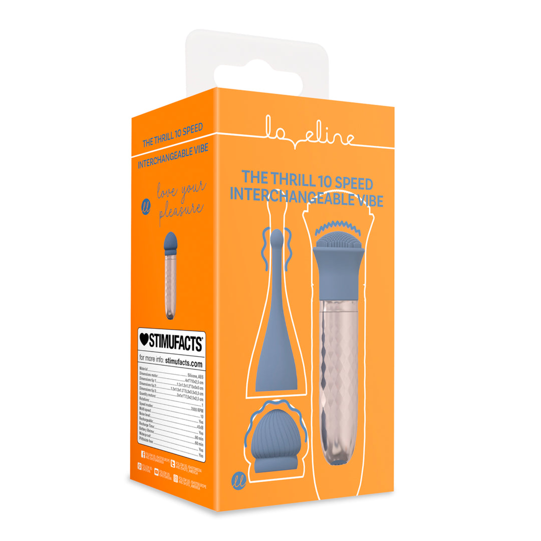 Vibratore con 3 pz intercambiabili ricaricabile The Thrill Loveline