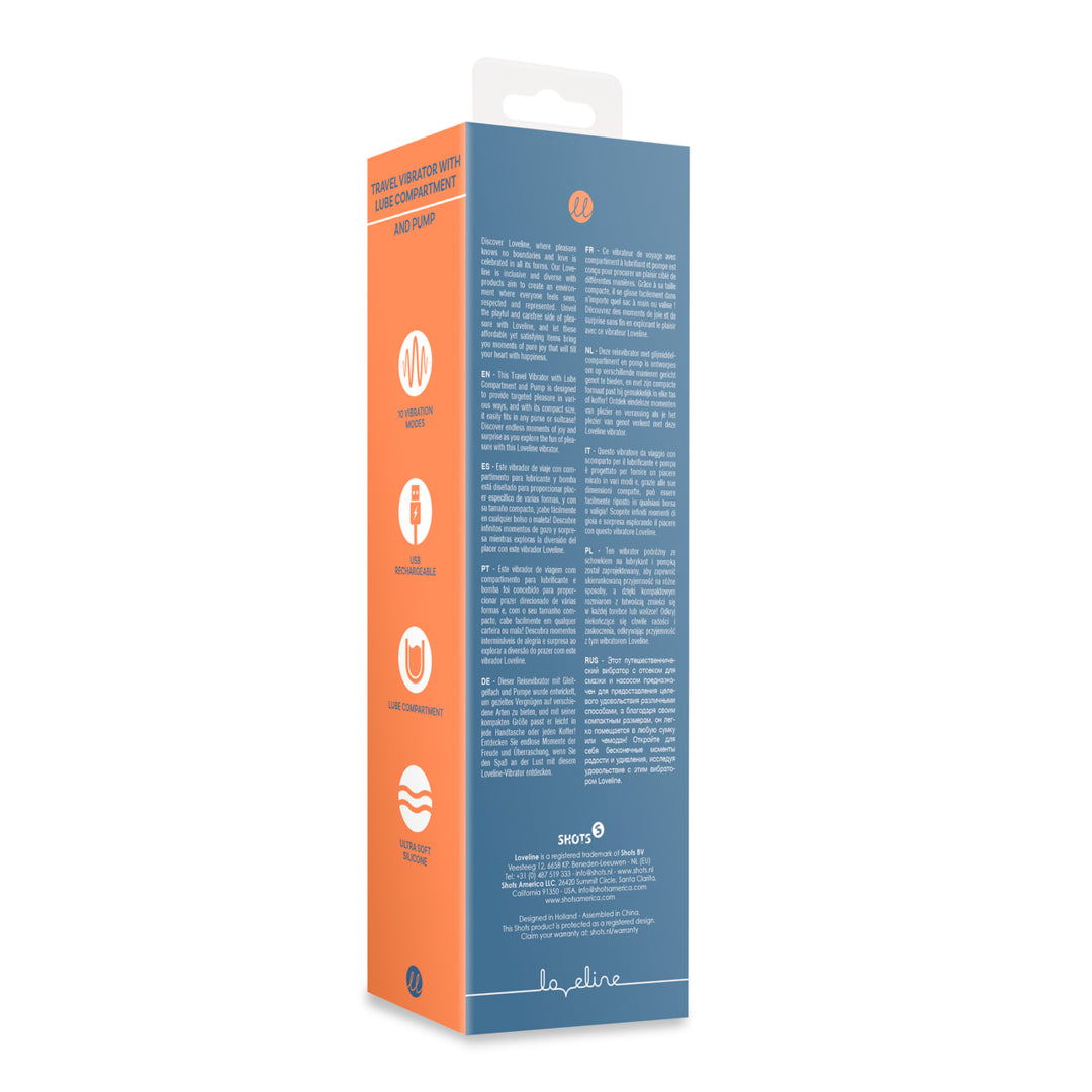 Vibratore da viaggio con scomparto lubrificante Loveline