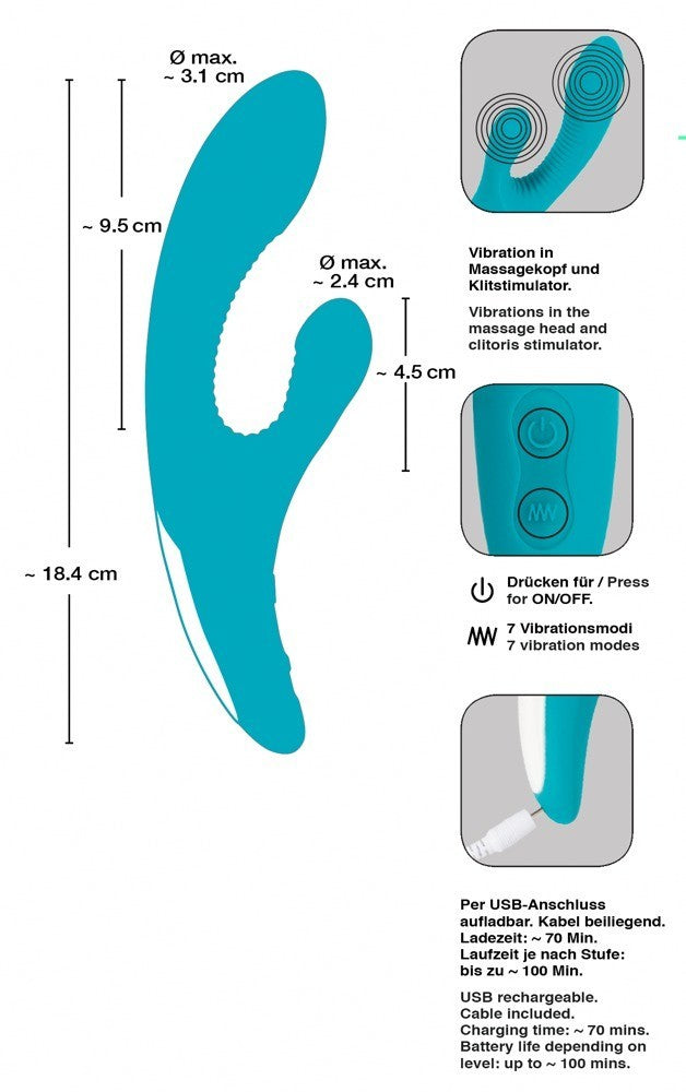 vibratore in silicone vaginale Vibrator blue double