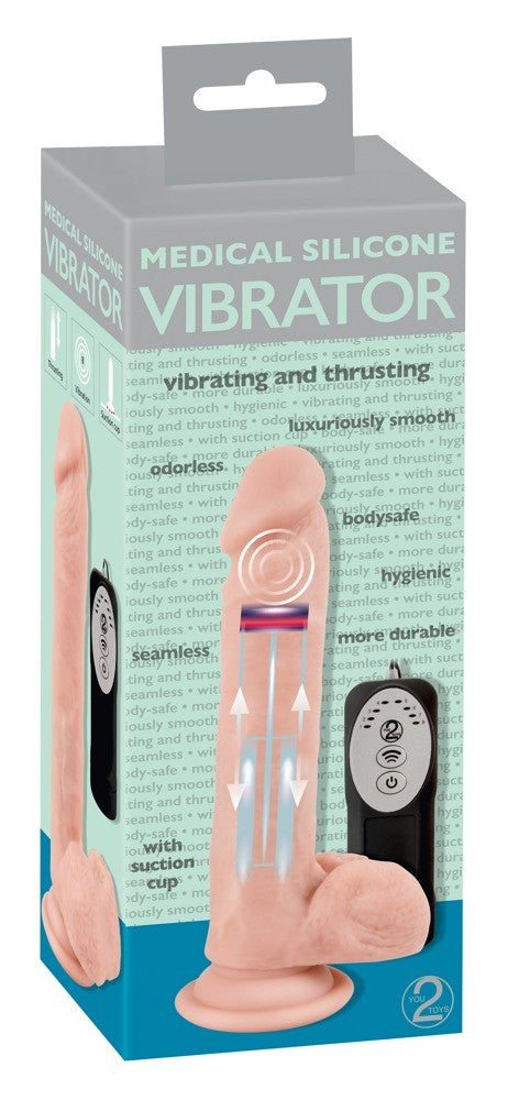 Vibratore Medical Silicone Thrusting Vibrator
