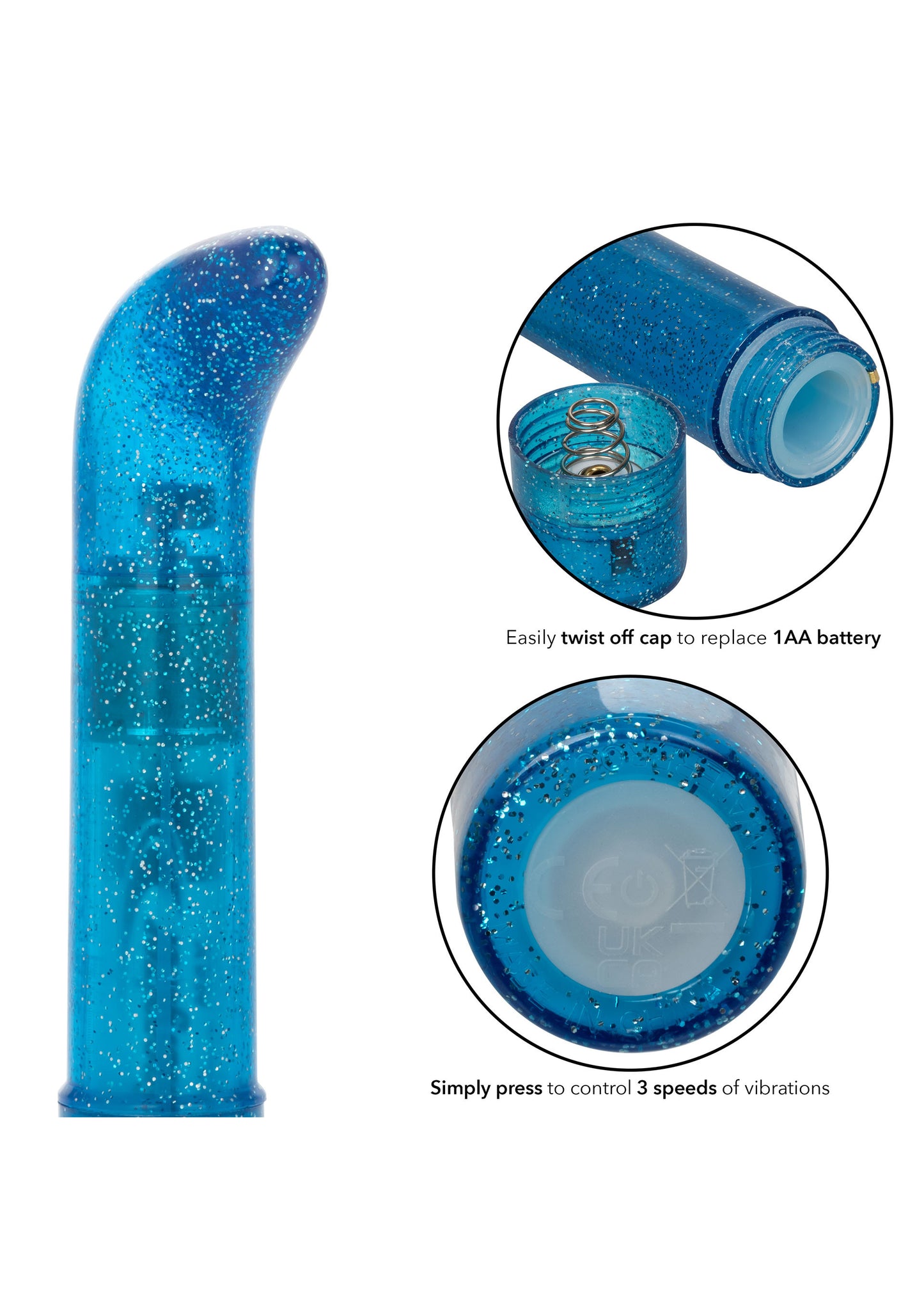 Vibratore punto g blu Sparkle Mini G-Vibe