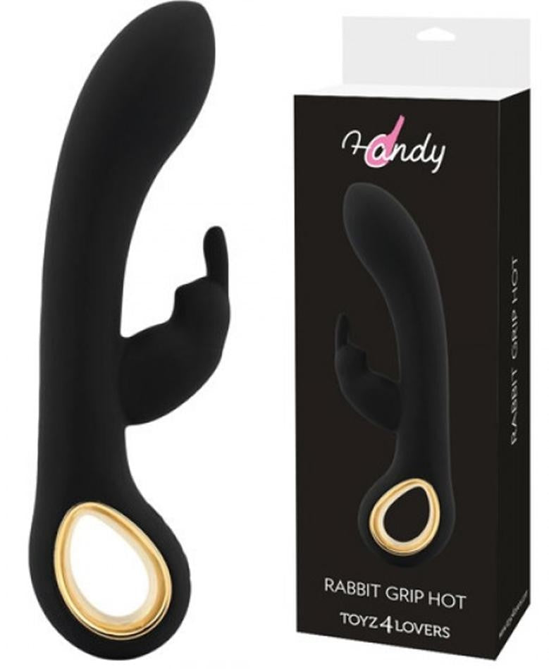 Vibratore Rabbit nero dildo vibrante doppio con stimolatore clitoride sex toys donna