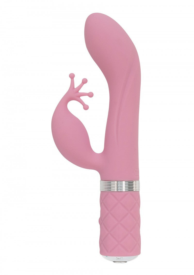 Vibratore vaginale rabbit doppio stimolatore clitoride in silicone dildo fallo vibrante pink