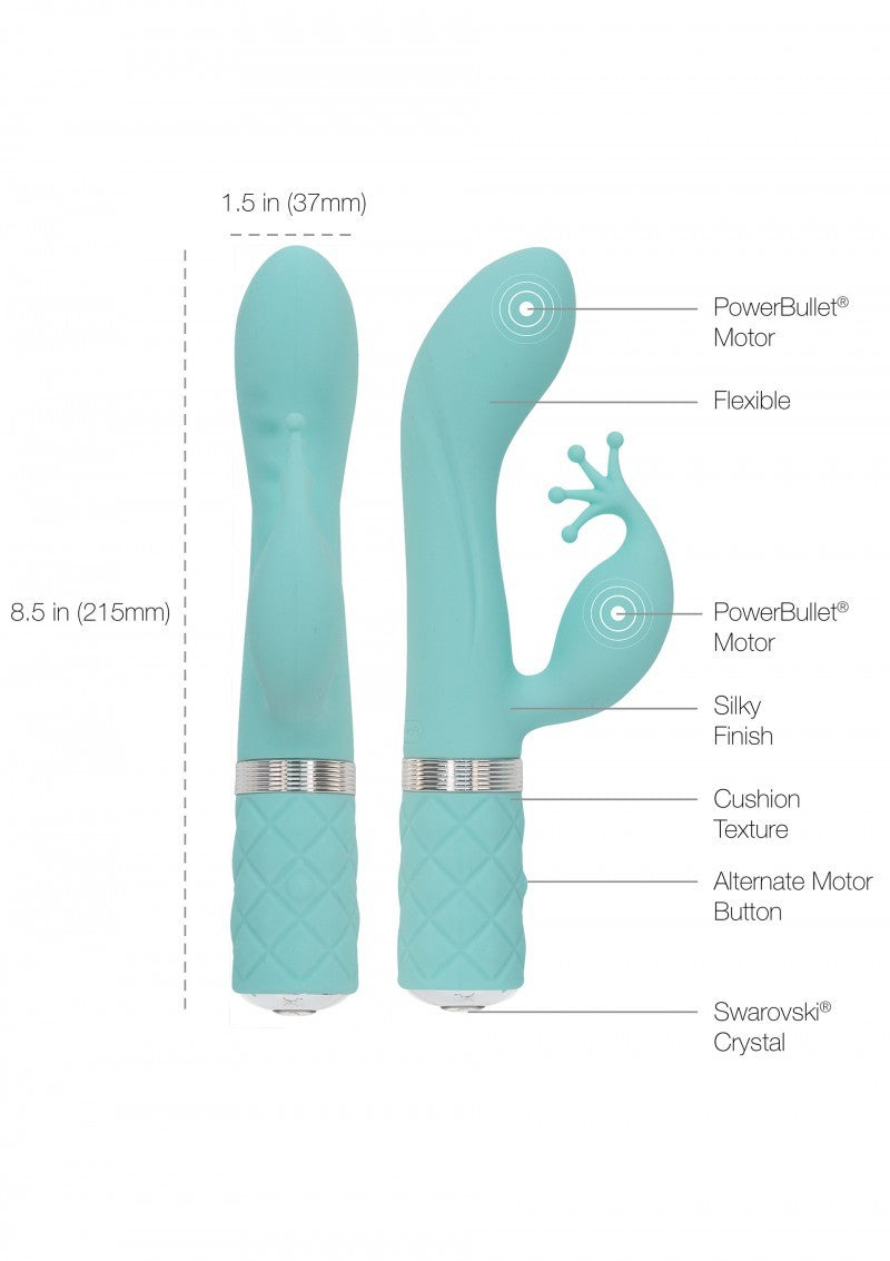Vibratore vaginale rabbit doppio stimolatore clitoride in silicone fallo dildo vibrante green