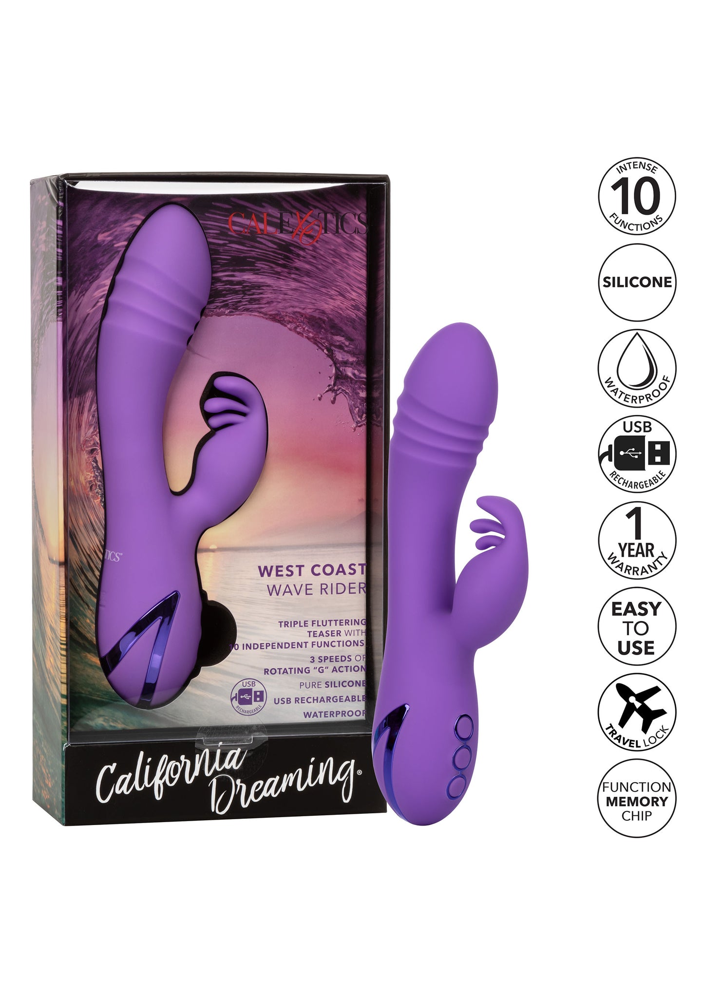 Vibratore rabbit doppio stimolatore vaginale clitoride West Coast Wave Rider