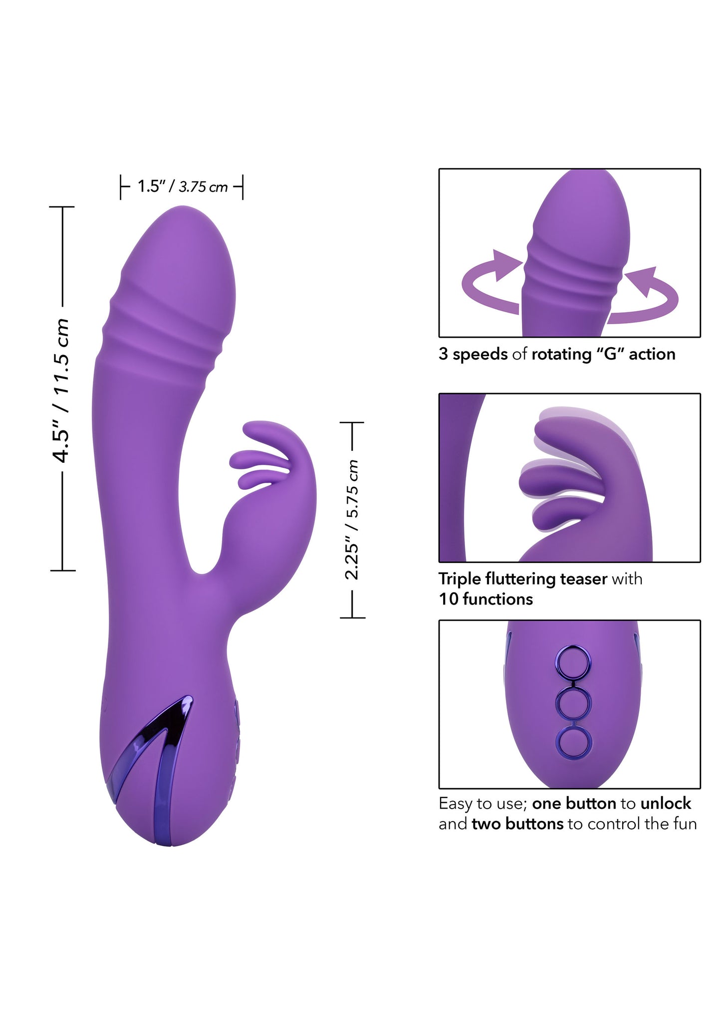Vibratore rabbit doppio stimolatore vaginale clitoride West Coast Wave Rider