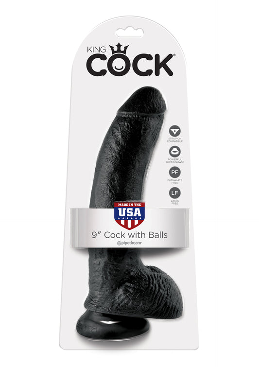 Fallo realistico vaginale anale Cock 9 Inch With Balls black
