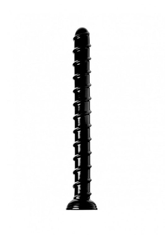Dildo enorme con ventosa 1.5 Swirl Hose -18 Long - Black