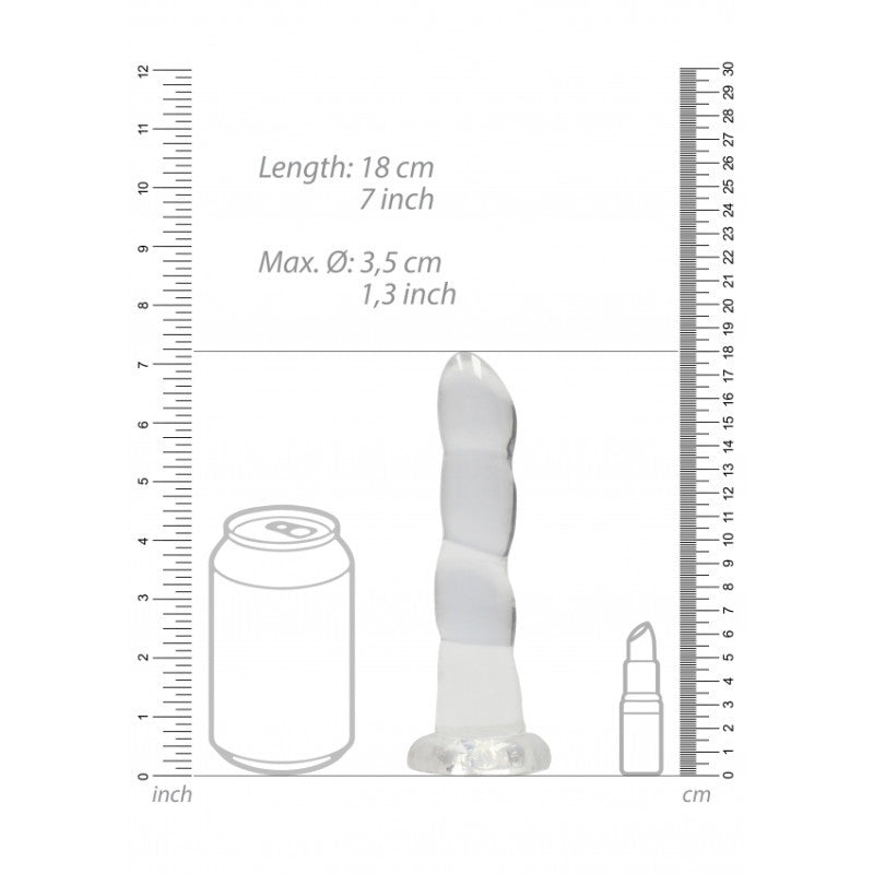 Dildo trasparente con ventosa Non Realistic Dildo Suction Cup - Transparent 17 cm