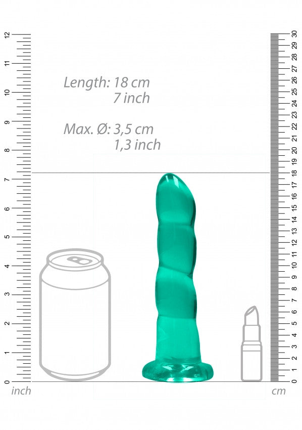 Dildo turchese con ventosa Non Realistic Dildo Suction Cup -17 cm