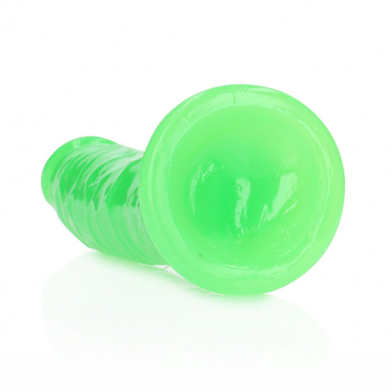 Fallo realistico con ventosa Slim Dildo Suction Cup GitD 20 cm Neon Green