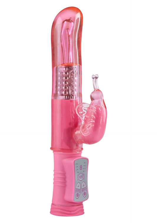 Vibratore rabbit rosa Happy Hugging Butterfly