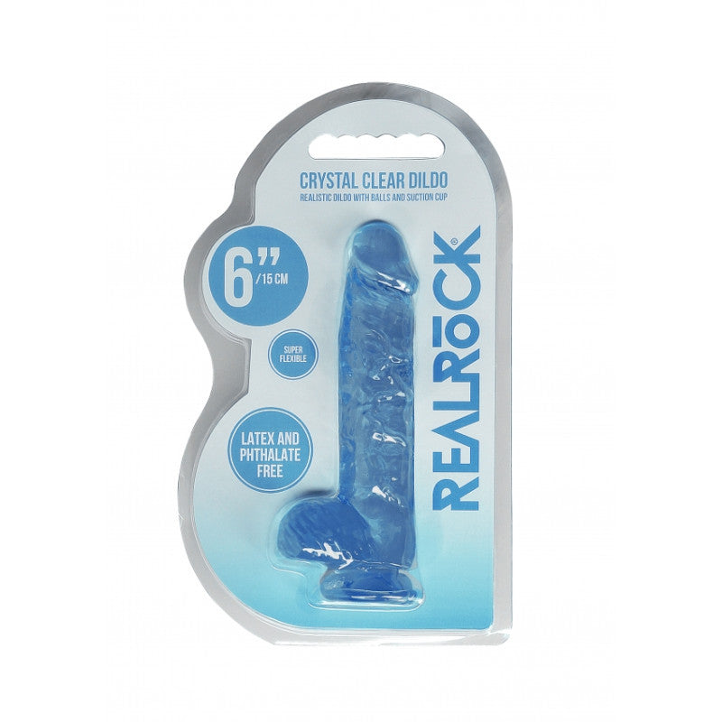 Pene finto blu con ventosa Realistic Dildo with Balls 15 cm