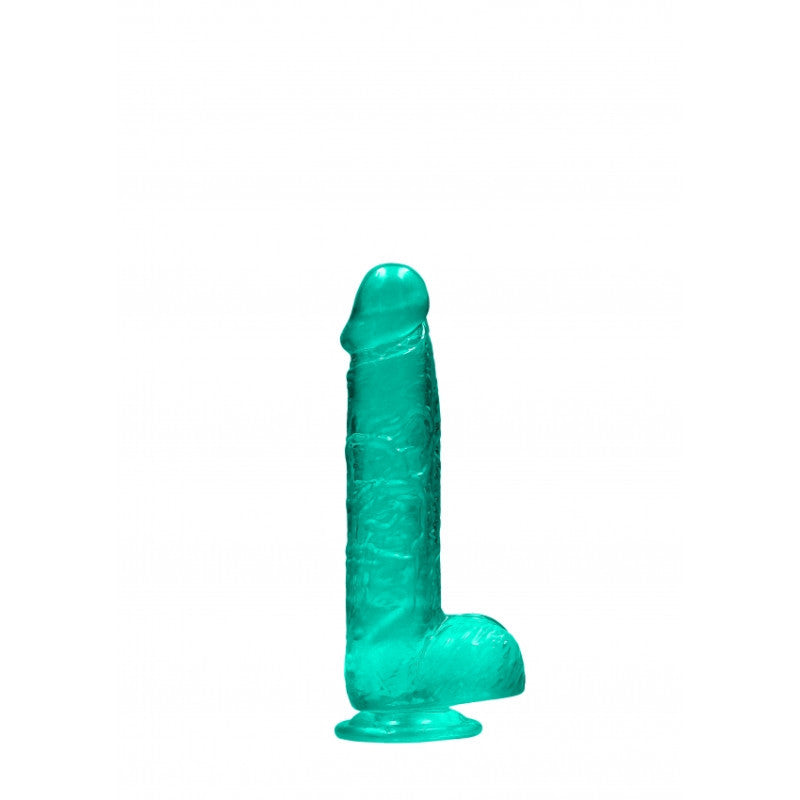 Pene finto turchese con ventosa Realistic Dildo with Balls 15 cm