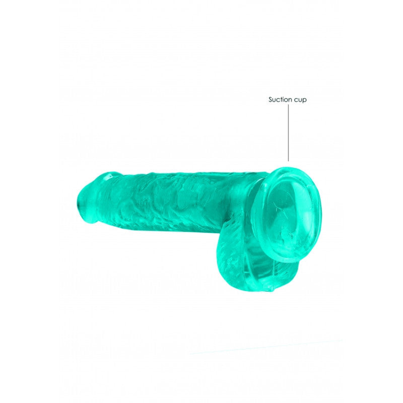 Pene finto turchese con ventosa Realistic Dildo with Balls 15 cm