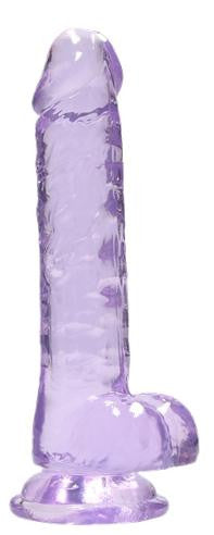 Pene finto con ventosa viola Realistic Dildo with Balls 17 cm