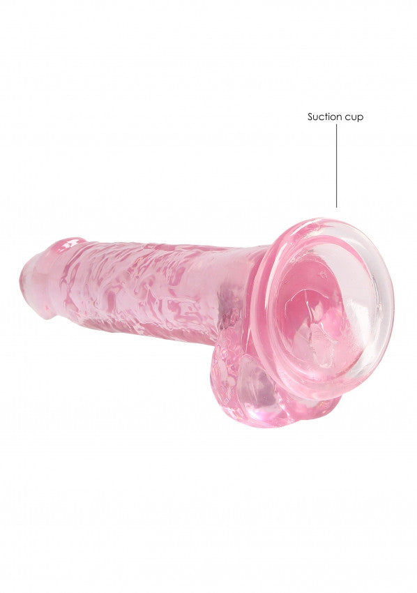 Pene finto con ventosa rosa Realistic Dildo with Balls 17 cm