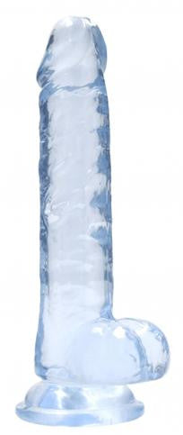 Pene finto con ventosa blu Realistic Dildo with Balls 17 cm
