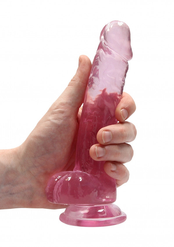 Pene finto con ventosa rosa Realistic Dildo with Balls 17 cm