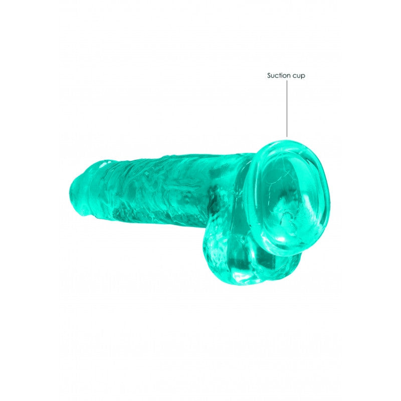 Pene finto turchese con ventosa Realistic Dildo with Balls 19 cm
