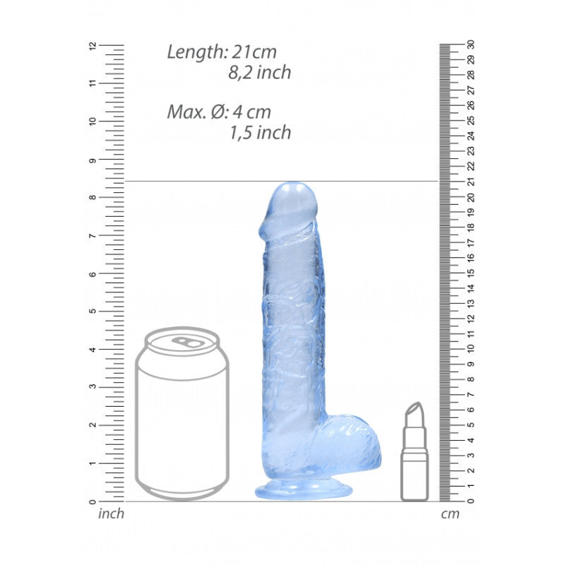 Pene finto blu con ventosa Realistic Dildo with Balls 19 cm