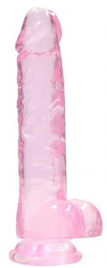 Pene finto rosa con ventosa Realistic Dildo with Balls 19 cm