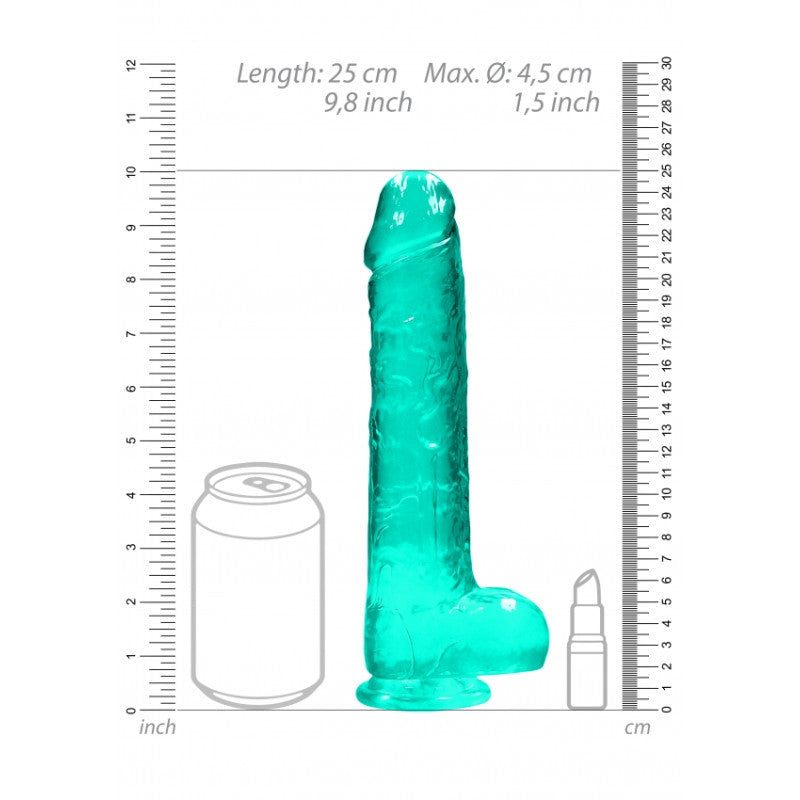 Pene finto turchese con ventosa Realistic Dildo with Balls 22 cm