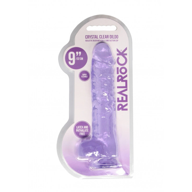 Pene finto viola con ventosa Realistic Dildo with Balls 22 cm