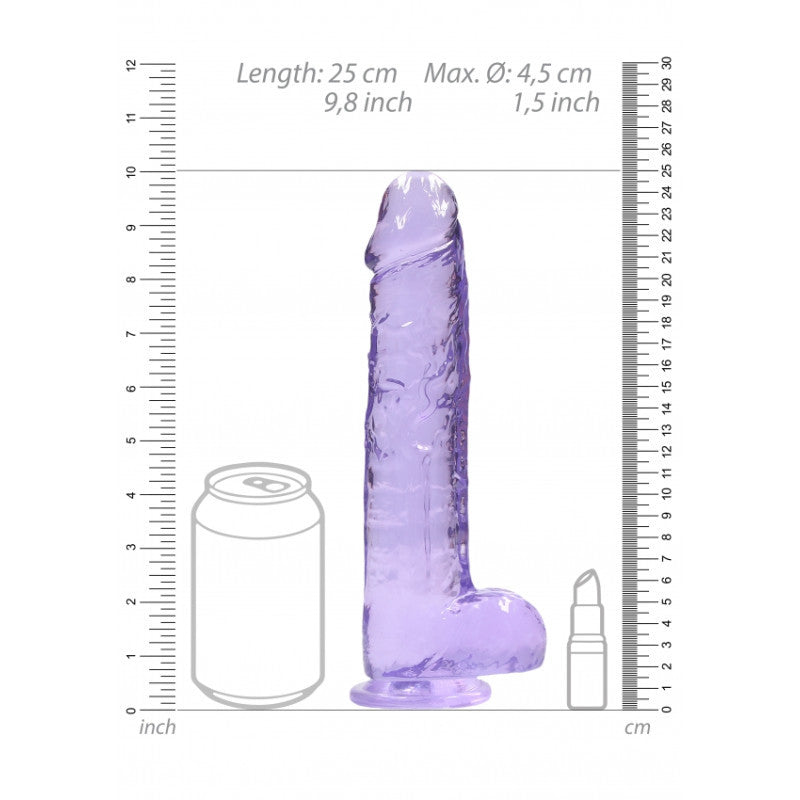 Pene finto viola con ventosa Realistic Dildo with Balls 22 cm