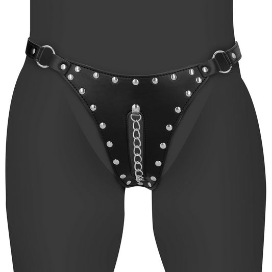 Perizoma di castità erotico con dettaglio a catena Chastity Thong