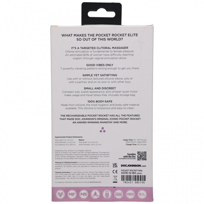 Vibratore rosa Pocket Rocket Elite