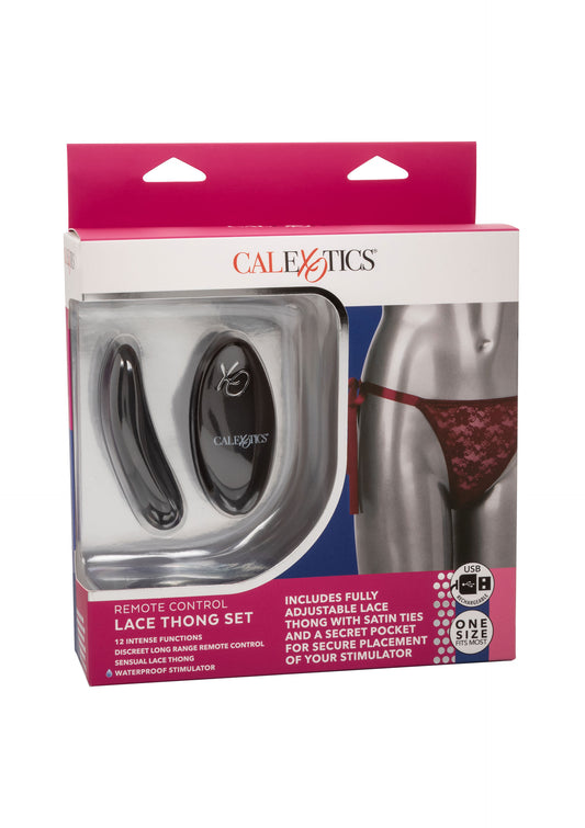 Perizoma in pizzo con vibratore Remote Control Lace Thong Set