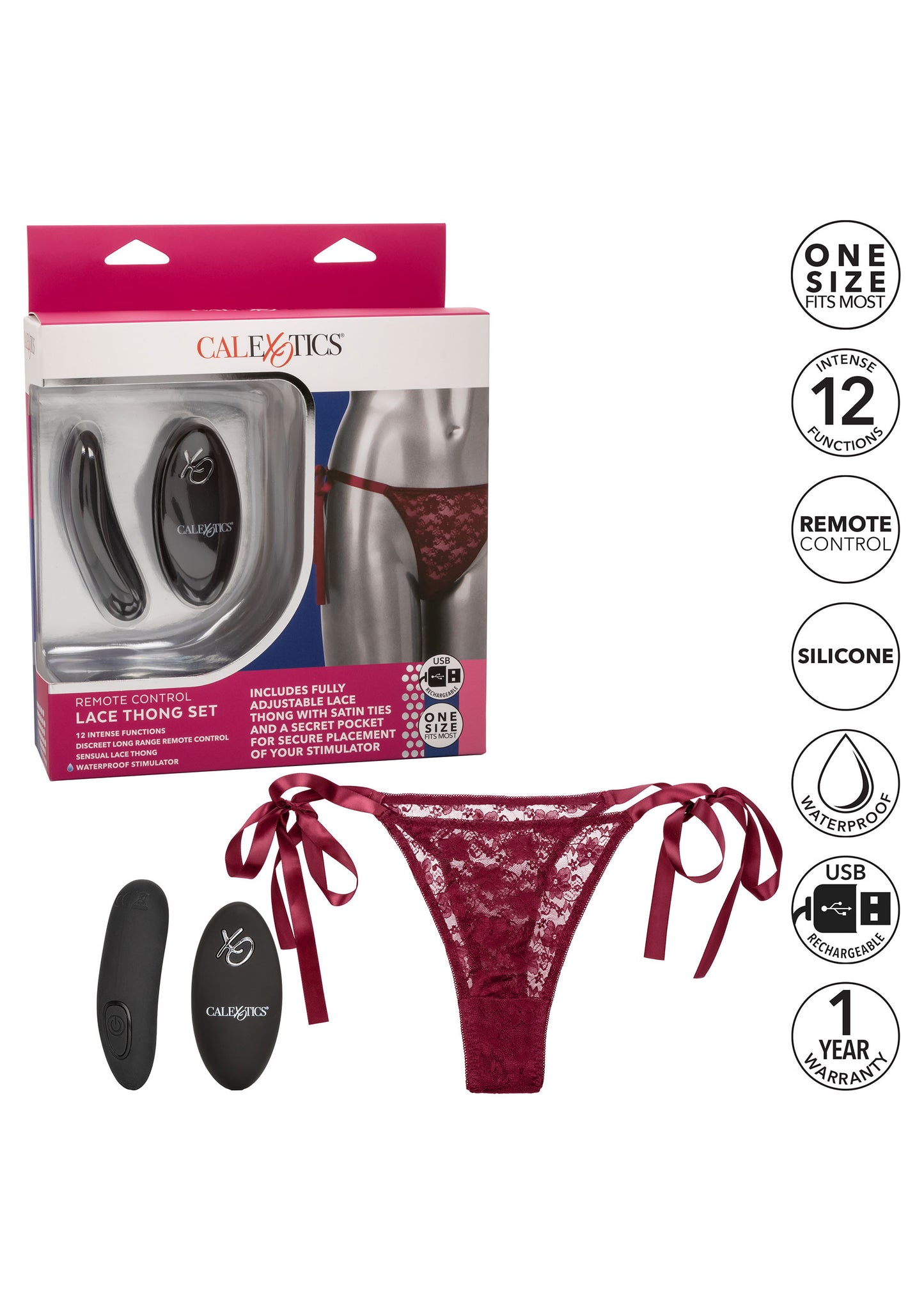 Perizoma in pizzo con vibratore Remote Control Lace Thong Set
