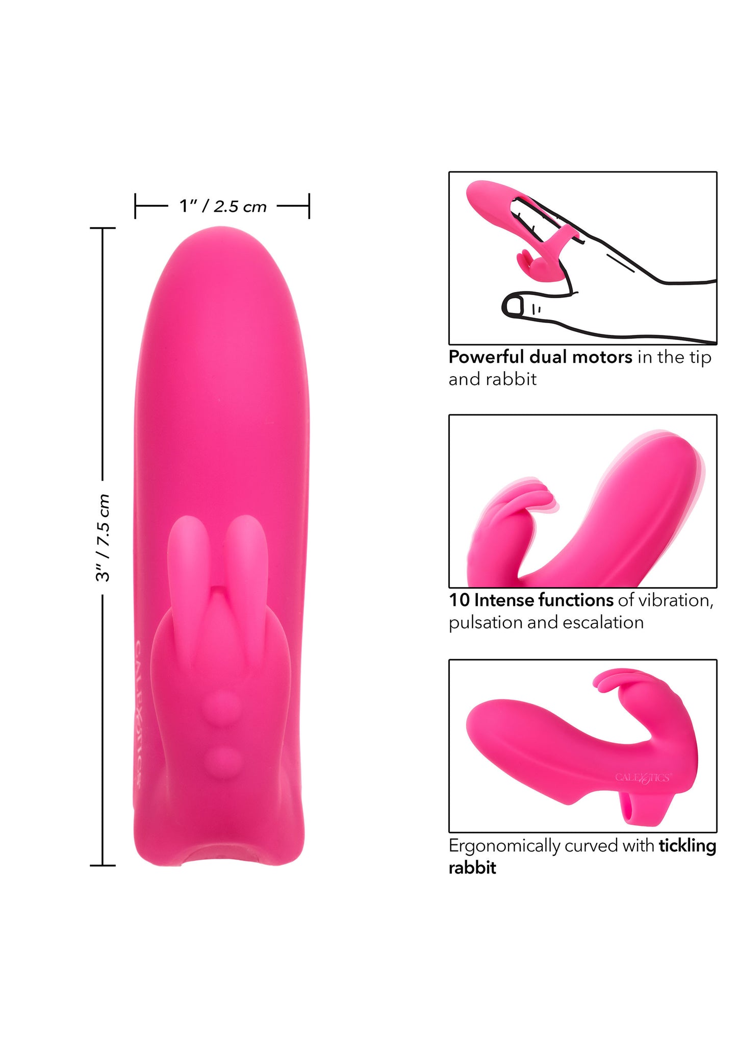 Vibratore rabbit da dito Silicone Marvelous Pleaser
