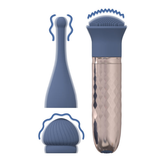 Vibratore con 3 pz intercambiabili ricaricabile The Thrill Loveline
