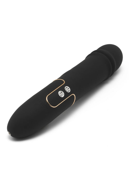 vibratore dildo nero in silicone realistico ricaricabile vaginale anale black PULSE ONE