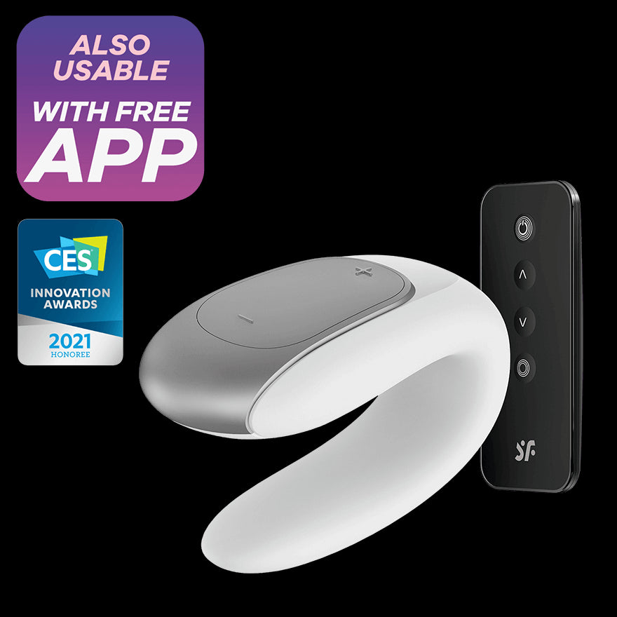 Vibratore per coppia Double Fun White con APP