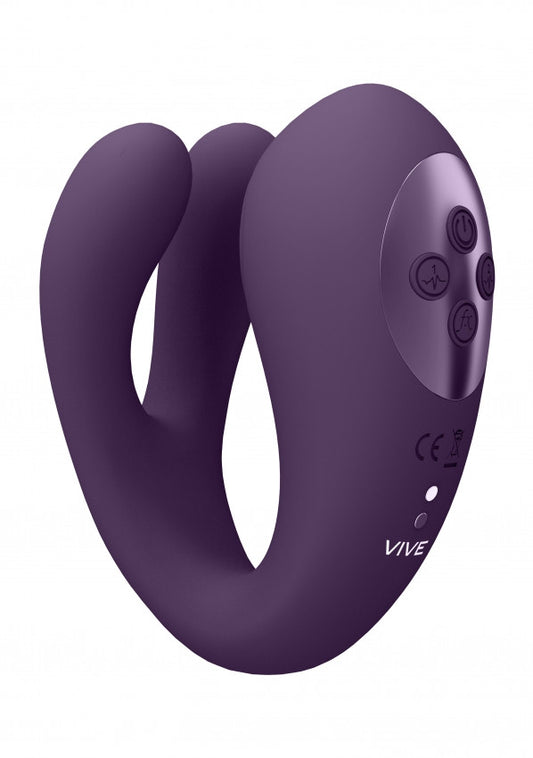 Vibratore per slip Triple Action Vibator with Clitoral Pulse Wave Purple