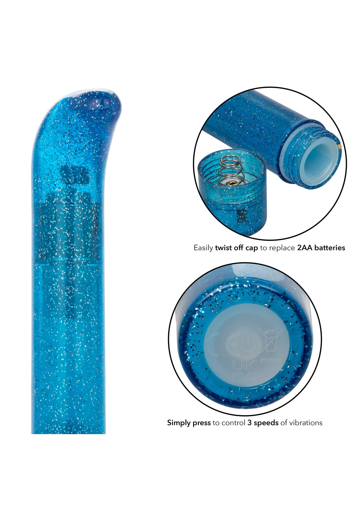 Vibratore punto g blu Sparkle Slim G-vibe