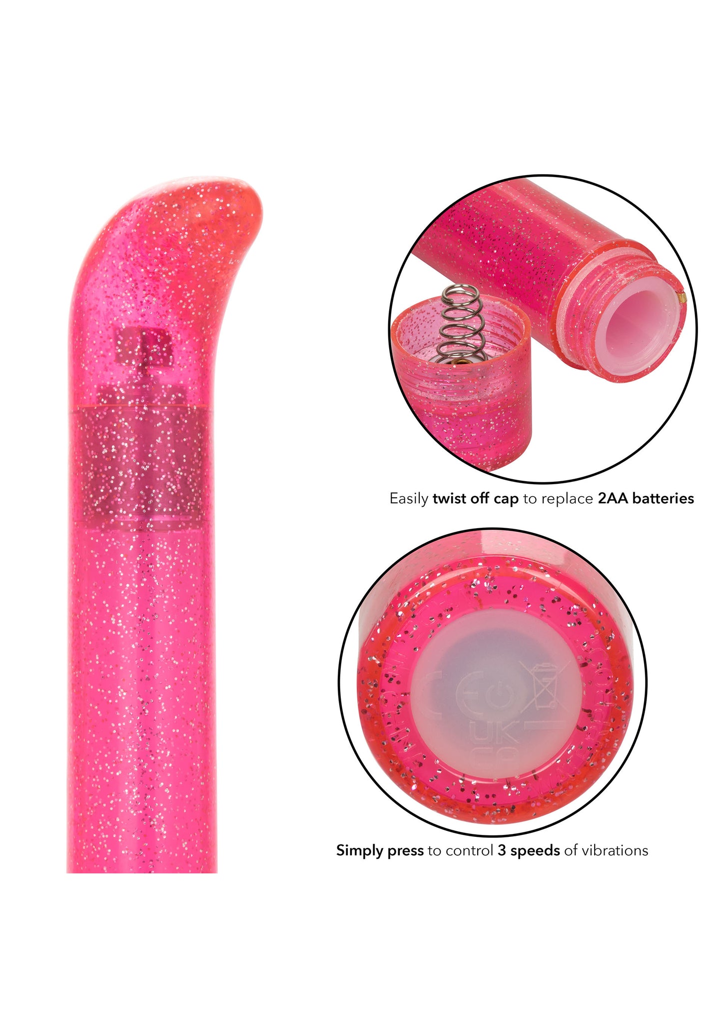 Vibratore punto g rosa Sparkle Slim G-vibe