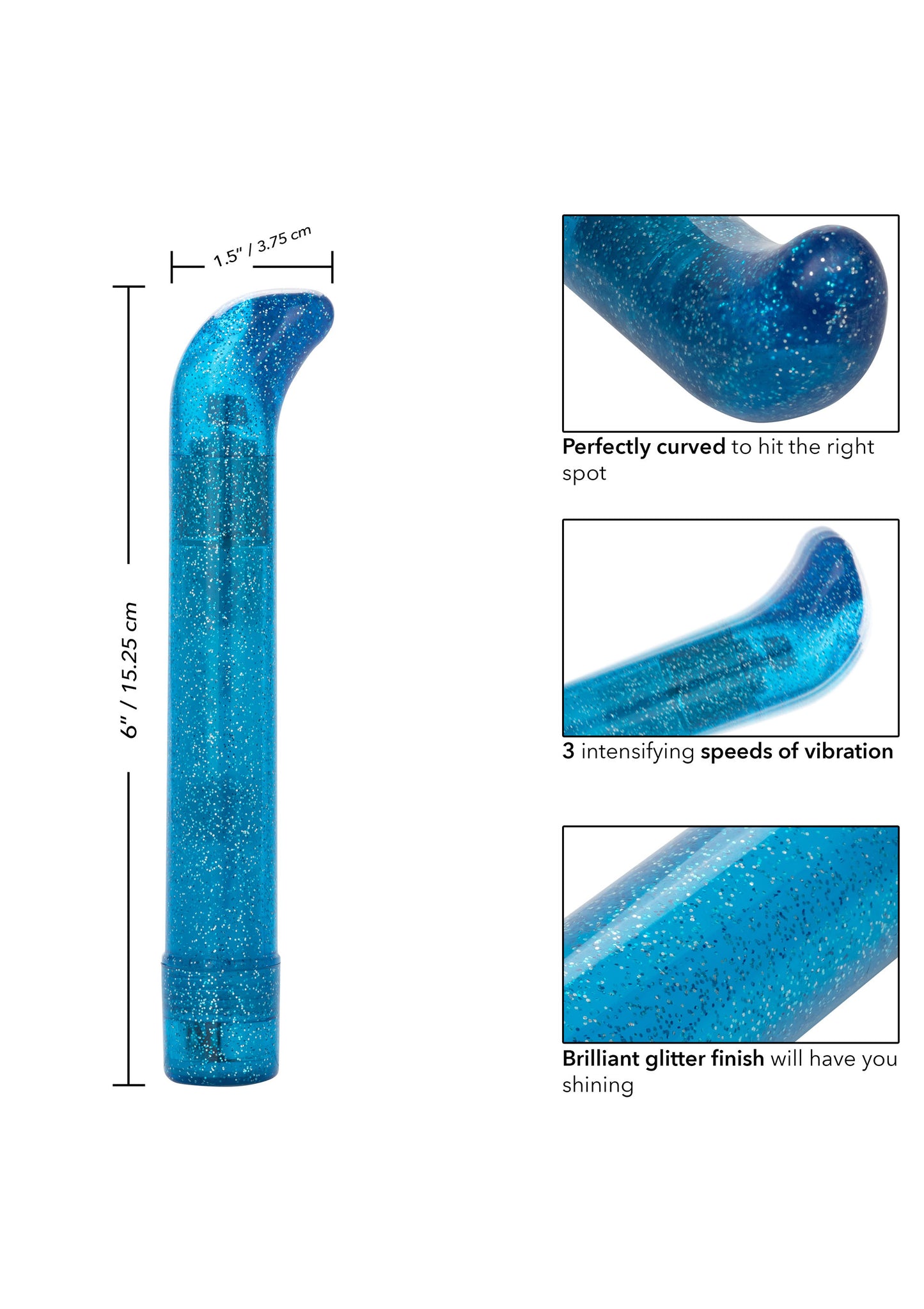 Vibratore punto g blu Sparkle Slim G-vibe