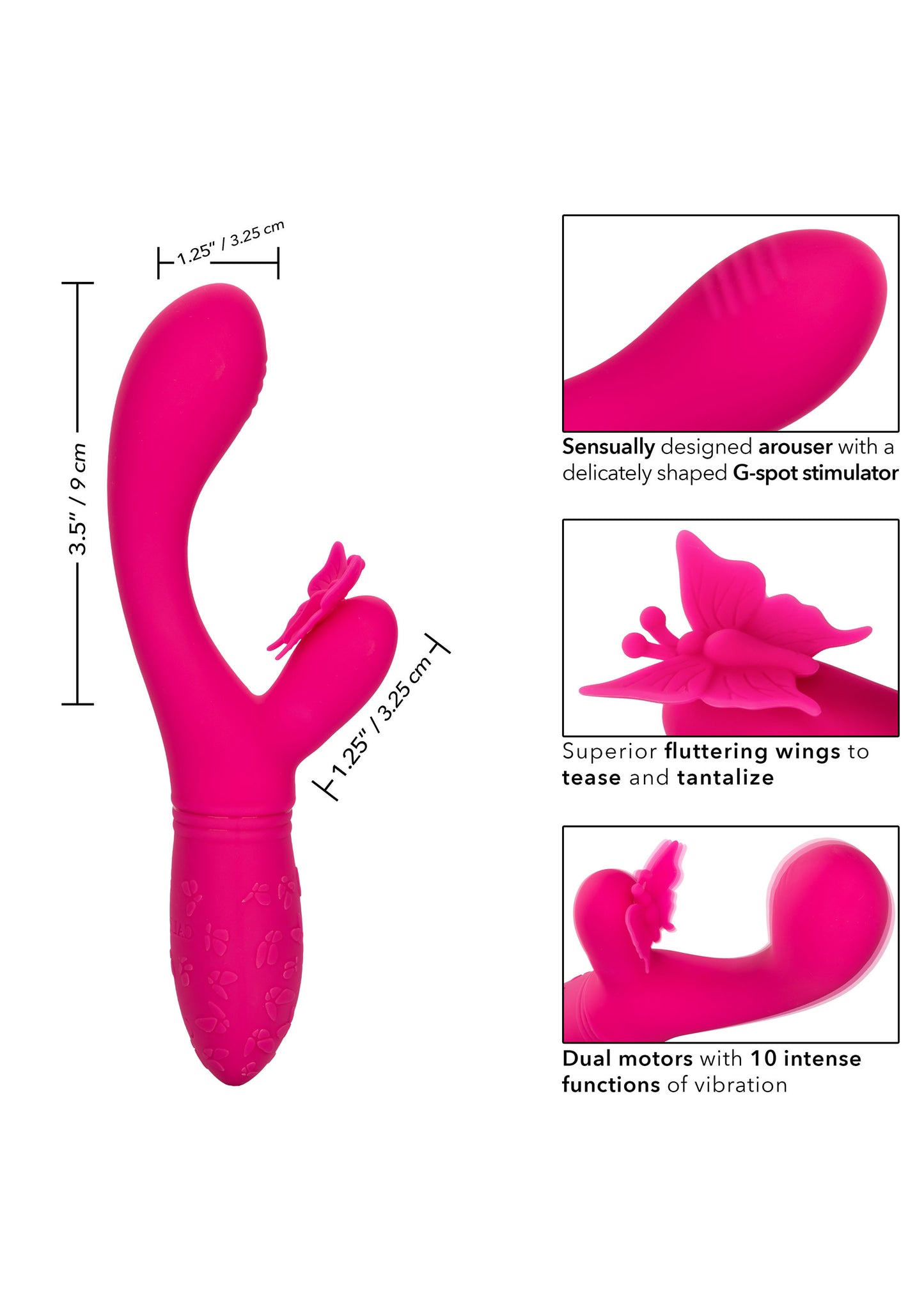 Vibratore rabbit Butterfly Kiss Flutter fucsia